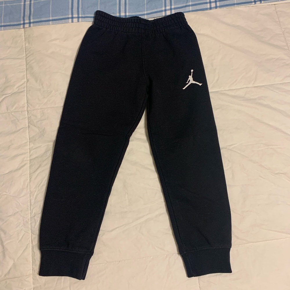 Jordan Kids Black Sweatpants with White Logo